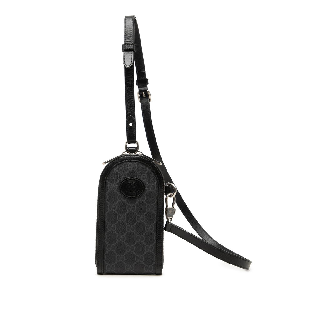 Pre-Loved Gucci GG Supreme Interlocking G Phone Holder Crossbody